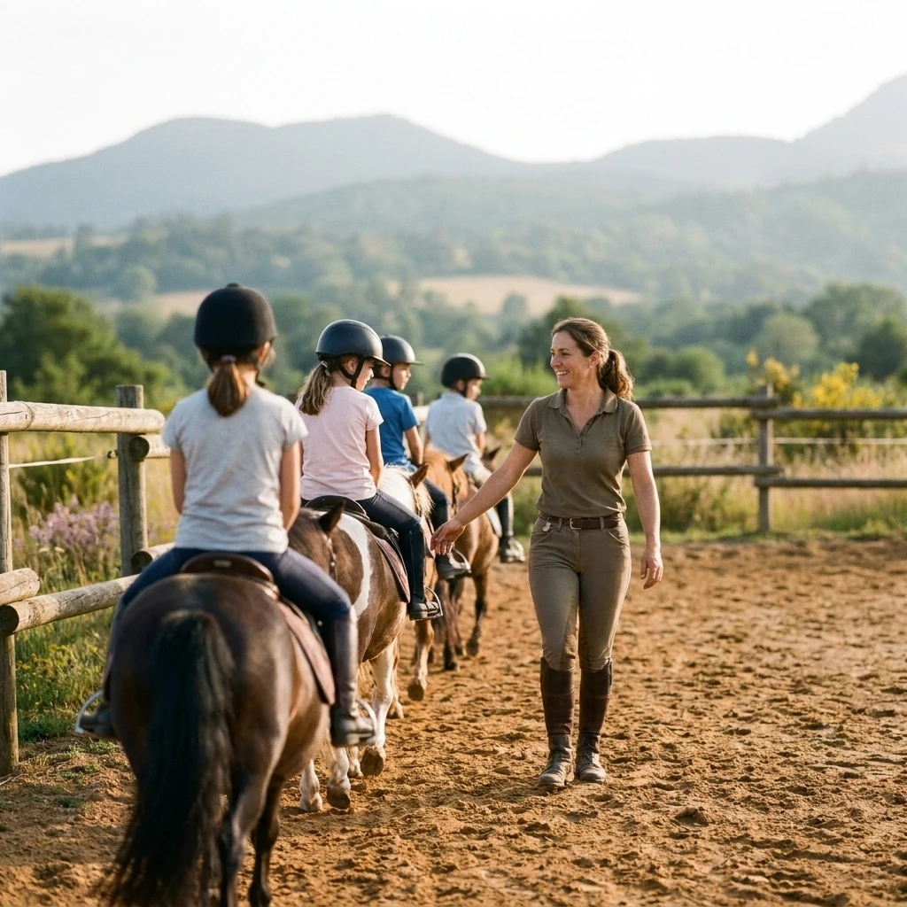 Cours de poney à Servilly, Allier